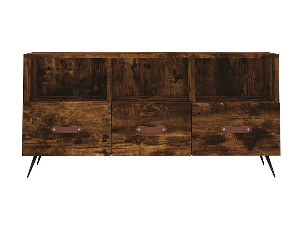 Meuble TV chêne fumé 102x36x50 cm bois d'ingénierie BE42426