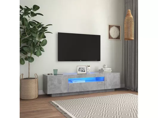 Kauf Unique TV-Schrank,TV-Möbel mit LED-Beleuchtung Betongrau 160x35x40 cm -gkd208142