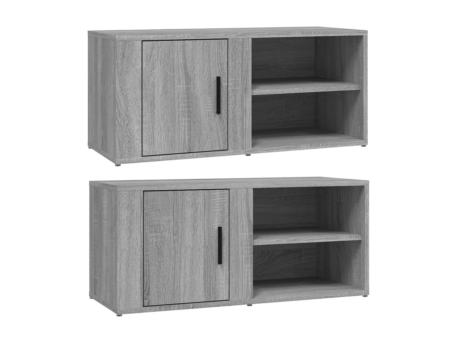 2 pcs Meubles TV Sonoma gris 80x31,5x36 cm Bois d'ingénierie BE68038