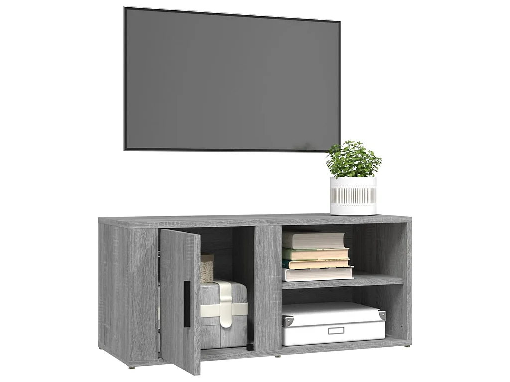 2 pcs Meubles TV Sonoma gris 80x31,5x36 cm Bois d'ingénierie BE68038