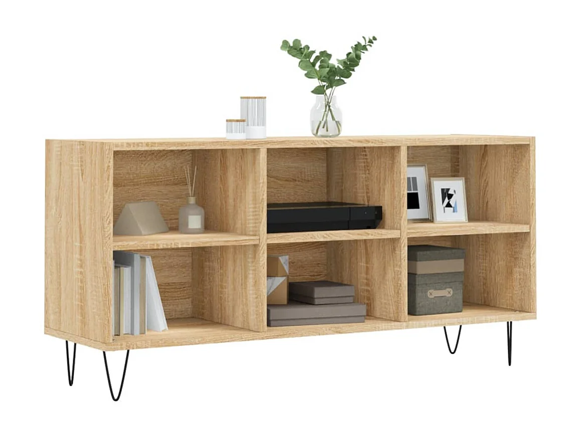 Meuble TV chêne sonoma 103,5x30x50 cm bois d'ingénierie GR16515