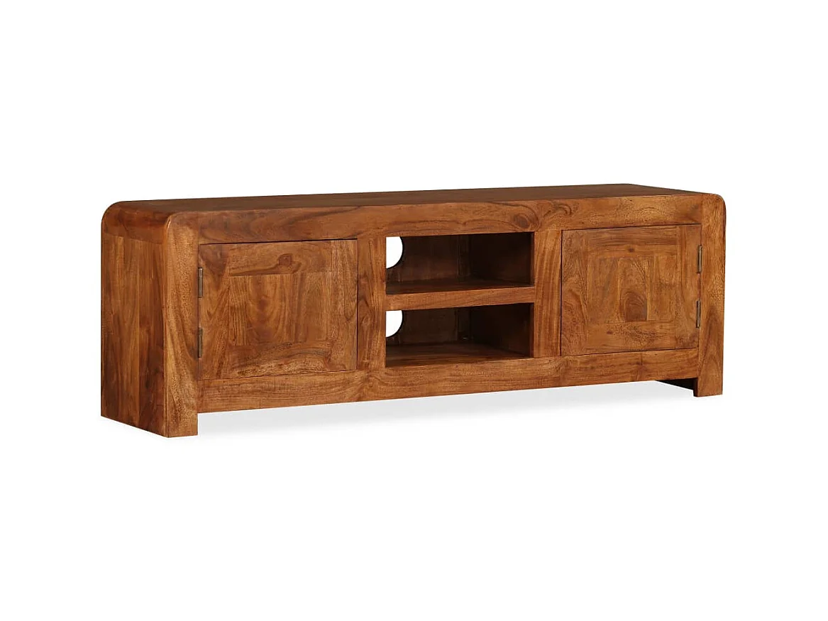 Meuble TV Bois massif avec finition miel 120 x 30 x 40 cm BE60713