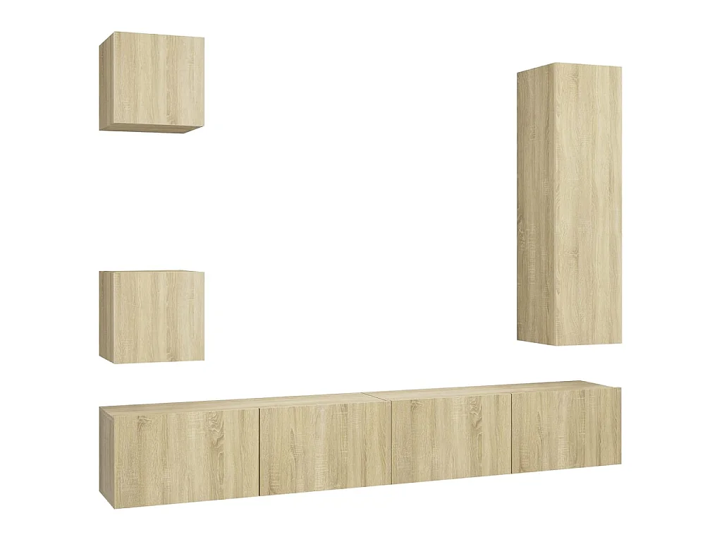 Ensemble de meubles TV 5 pcs Chêne sonoma Bois d'ingénierie BE42947