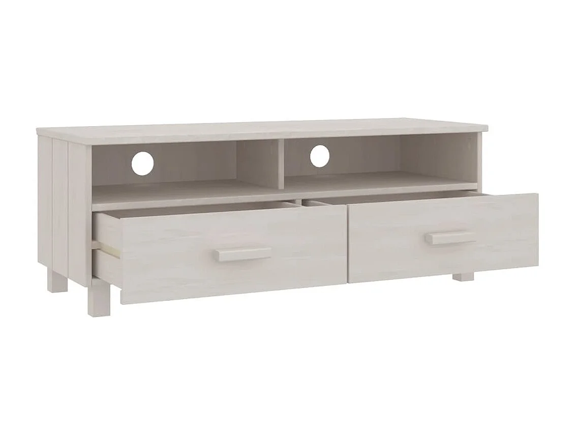 Mueble de TV HAMAR madera maciza de pino blanco 106x40x40 cm ES87619