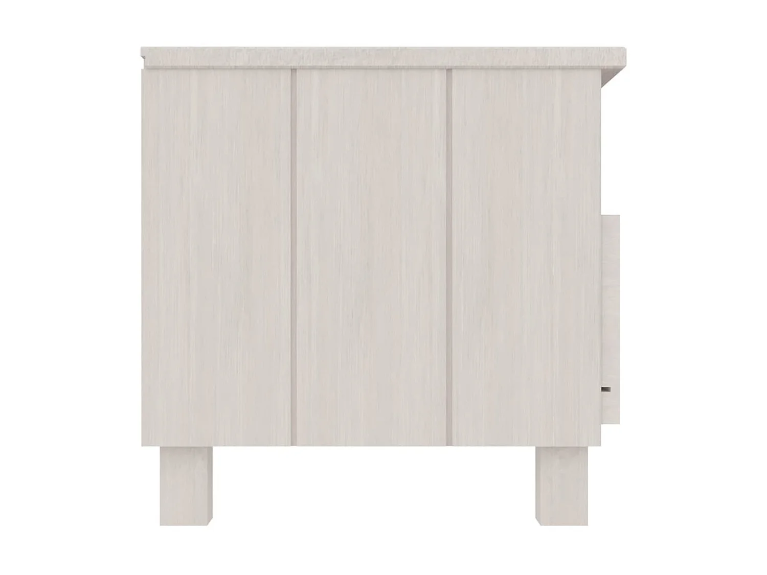 Meuble TV HAMAR Blanc 106x40x40 cm Bois massif de pin BE96774