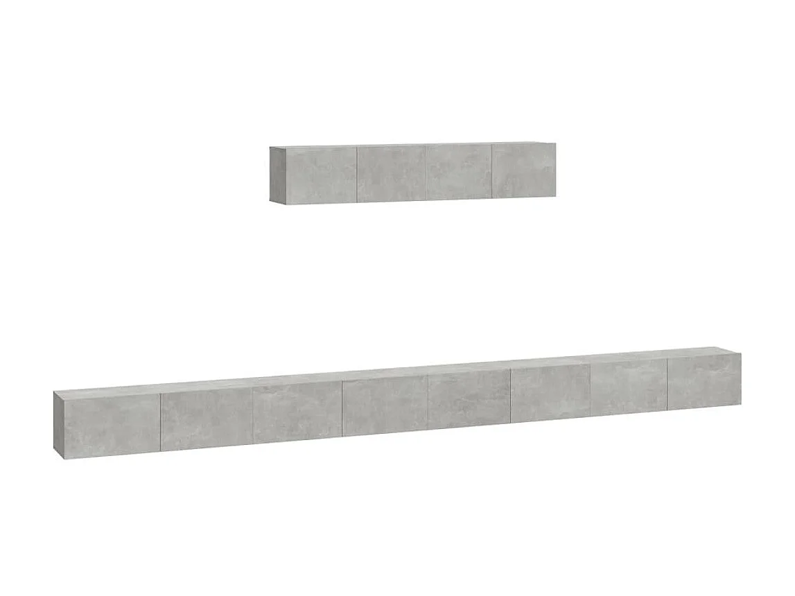 Set de muebles de TV 6 pzas madera contrachapada gris hormigón ES75049