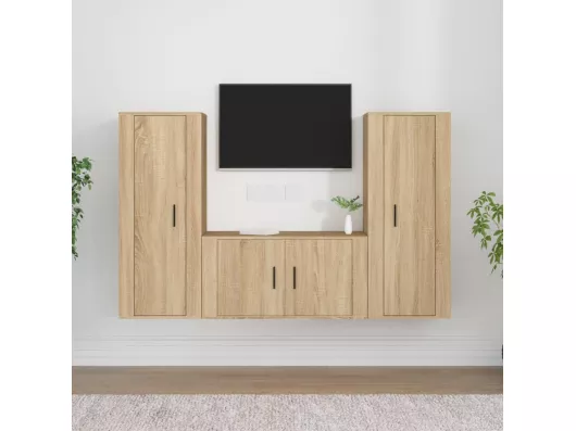 Kauf Unique 3-tlg. TV-Schrank-Set,TV-Möbel Sonoma-Eiche Holzwerkstoff -gkd687792