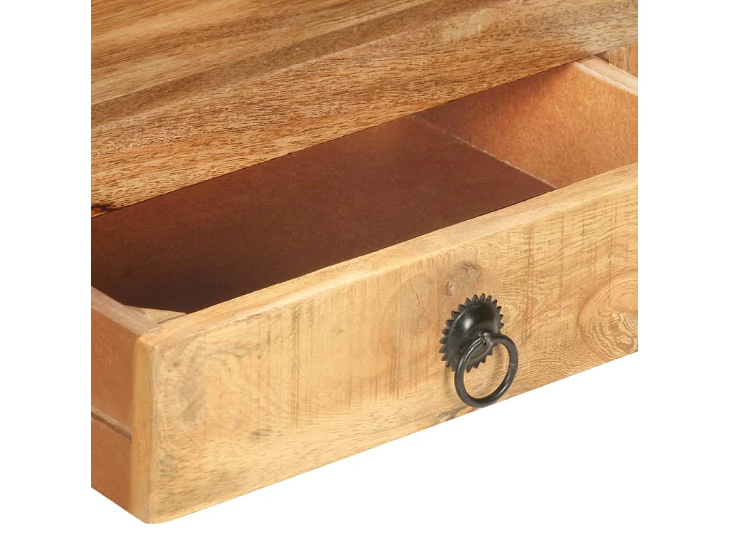 Meuble TV 117x30x41 cm Bois de manguier massif brut BE68949