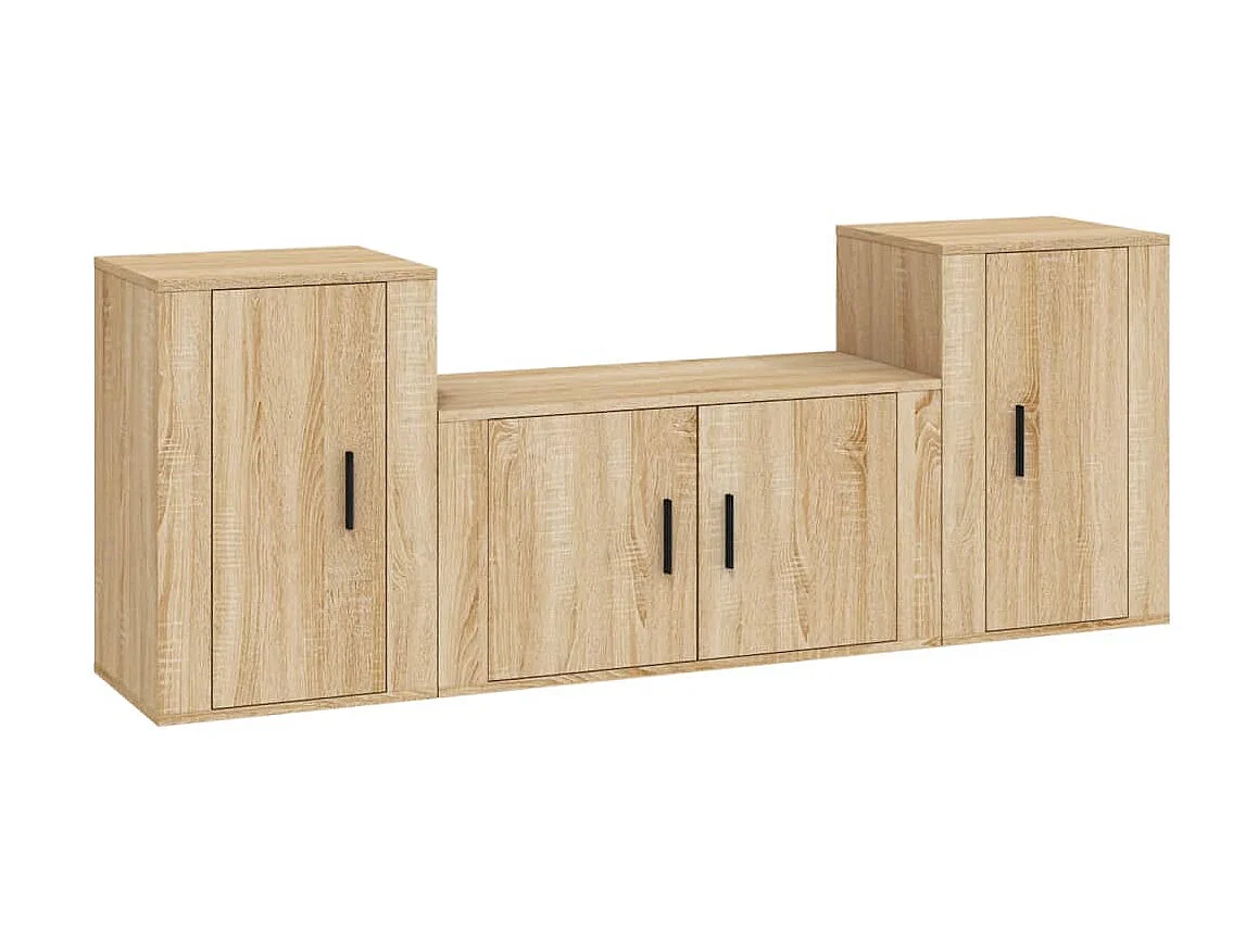Ensemble de meubles TV 3 pcs Chêne sonoma Bois d'ingénierie BE23679