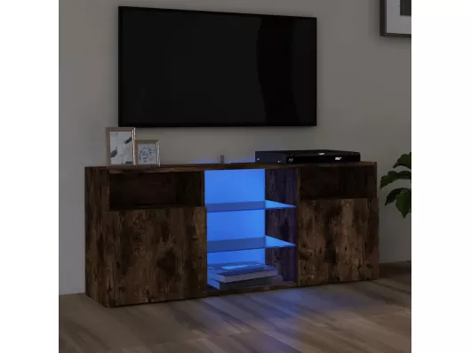 Kauf Unique TV-Schrank,TV-Möbel mit LED-Leuchten Räuchereiche 120x30x50 cm -gkd67005