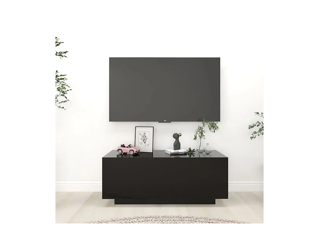 Meuble TV Noir 100x35x40 cm Aggloméré BE28867