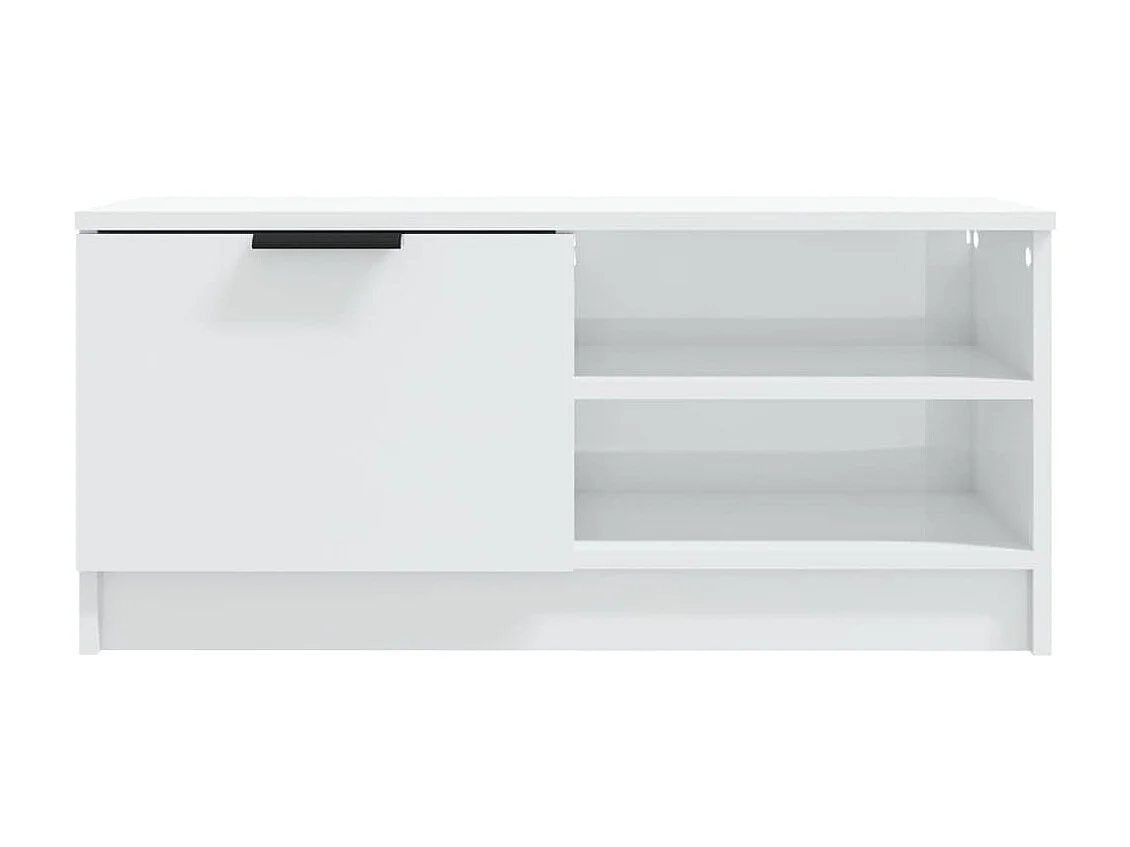 Meuble TV Blanc brillant 80x35x36,5 cm Bois d'ingénierie BE21967