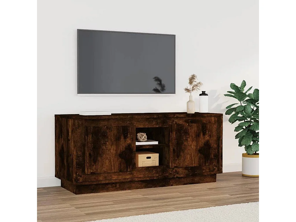 TV-Schrank,TV-Möbel Räuchereiche 102x35x45 cm Holzwerkstoff -gkd426780