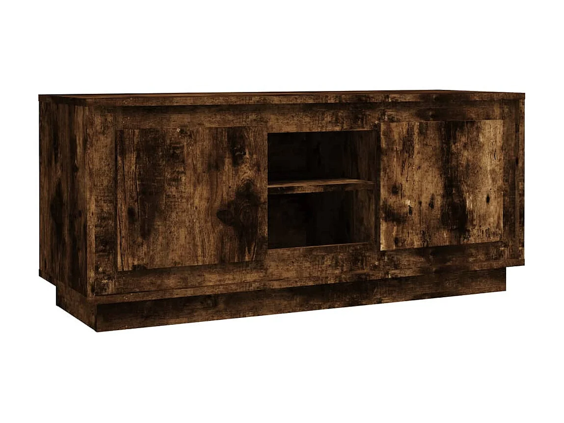 Meuble TV chêne fumé 102x35x45 cm bois d'ingénierie BE64723