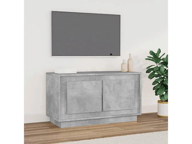 Meuble TV Gris béton 80x35x45 cm bois d'ingénierie BE23539
