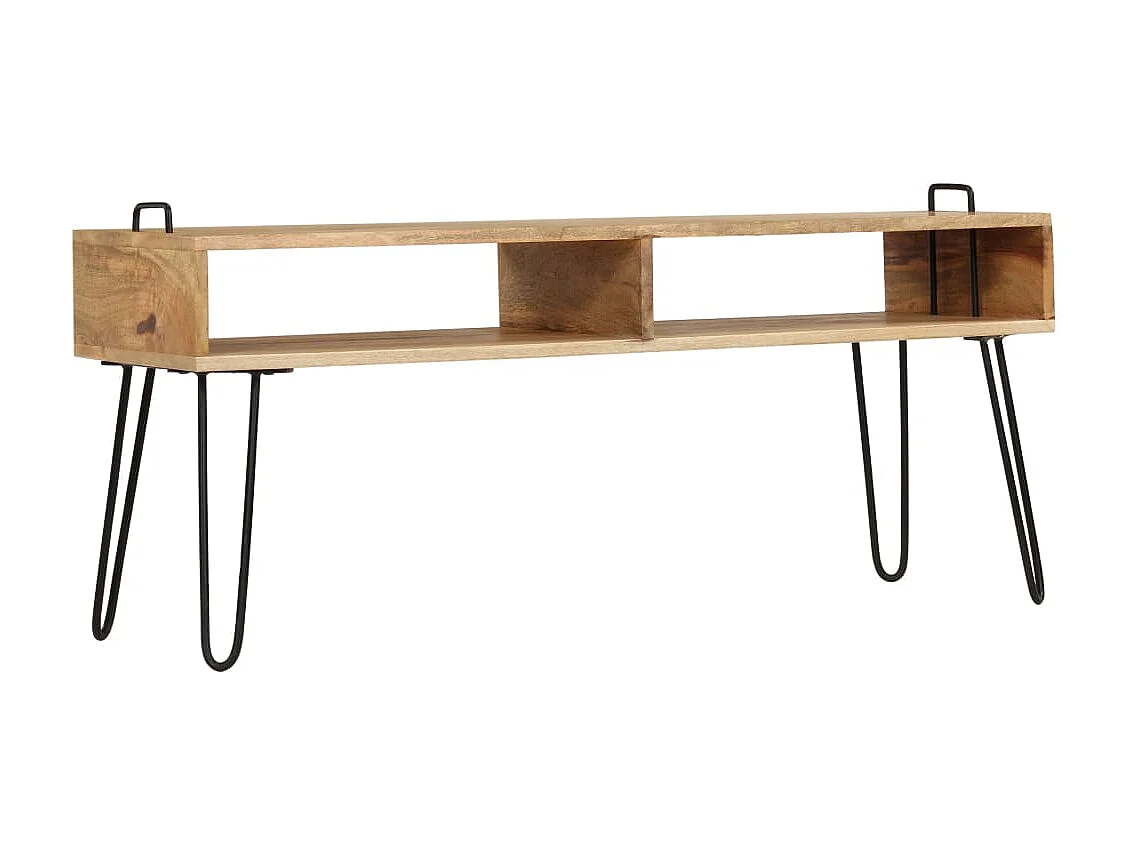 Meuble TV Bois de manguier massif 110 x 35 x 45 cm BE21030