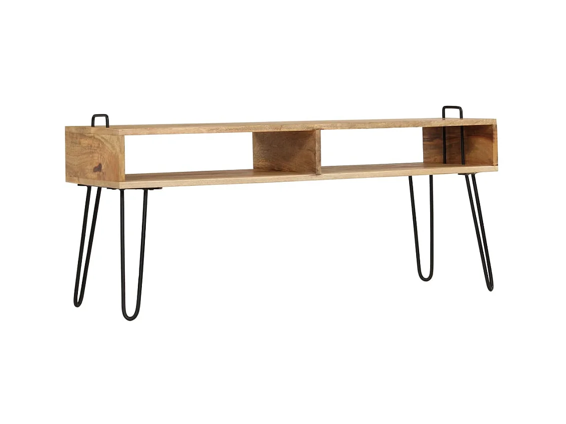Meuble TV Bois de manguier massif 110 x 35 x 45 cm BE21030