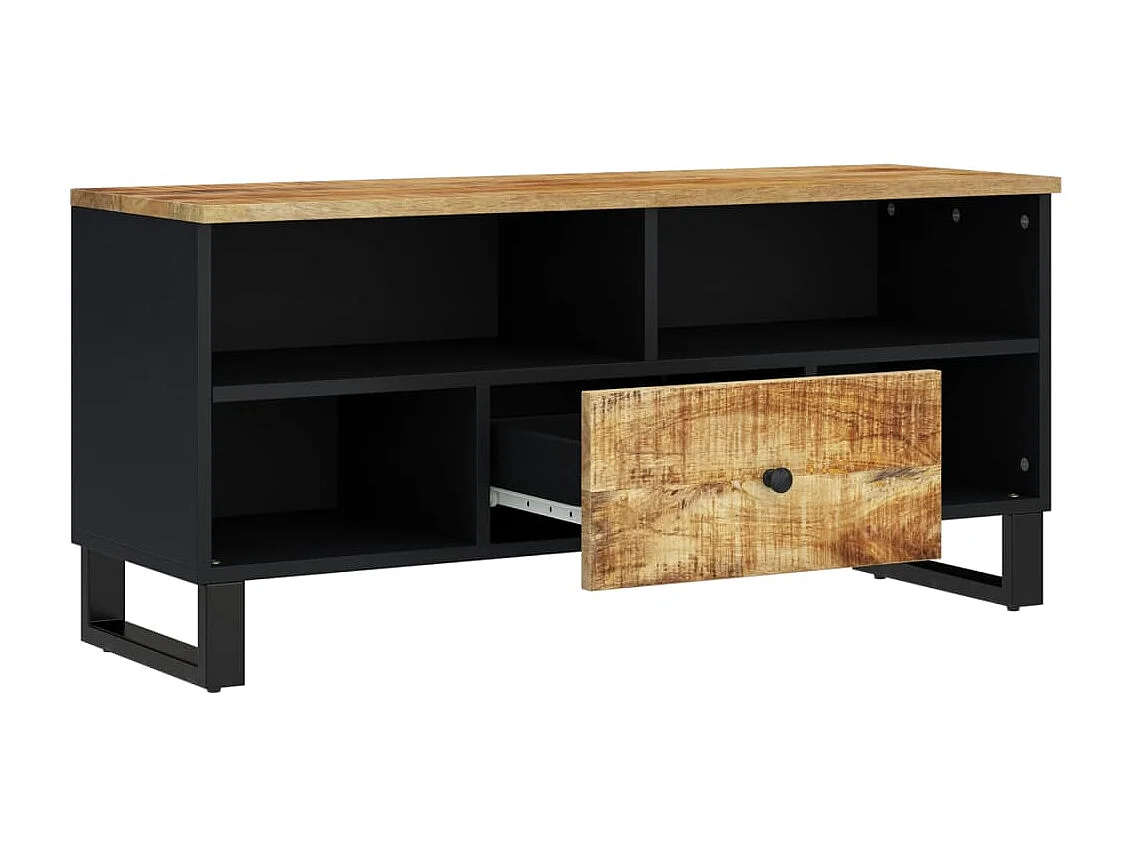 Meuble TV 100x33x46 cm bois de manguier et d'ingénierie BE92092