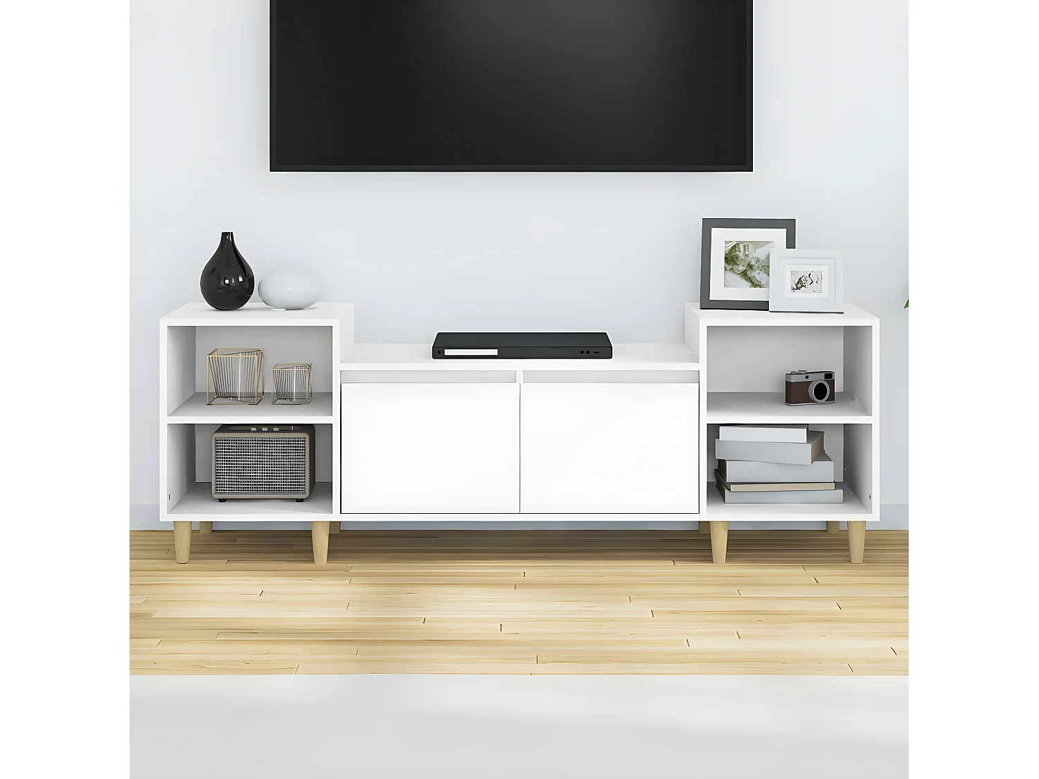 Mueble para TV madera contrachapada blanco 160x35x55 cm ES40739