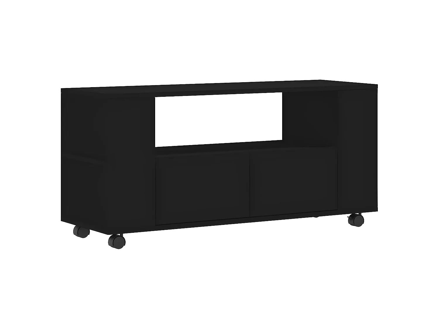 Meuble TV Moderne noir 102x34,5x43 cm bois d'ingénierie BE5252