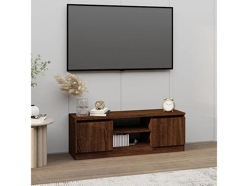 TV-Schrank,TV-Möbel mit Tür Braun Eichen-Optik 102x30x36 cm -gkd454406