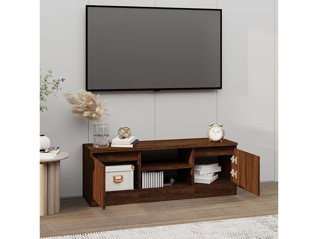 TV-Schrank,TV-Möbel mit Tür Braun Eichen-Optik 102x30x36 cm -gkd454406