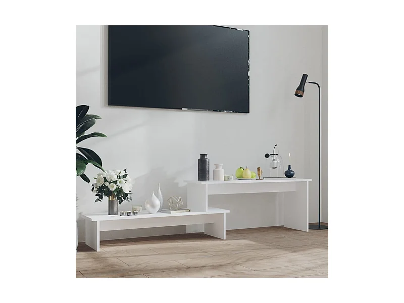 Tv-meubel 180x30x43 cm bewerkt hout wit NL151993