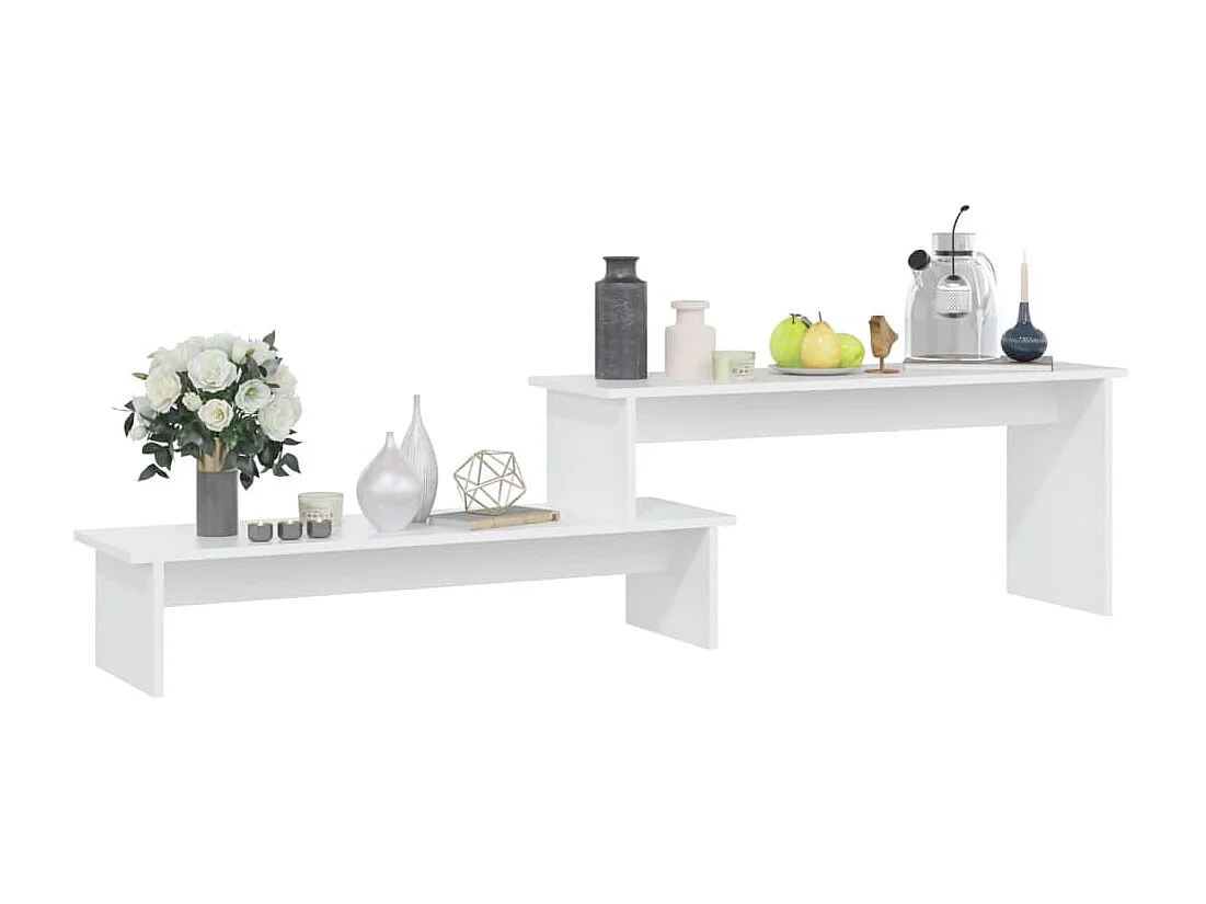 Tv-meubel 180x30x43 cm bewerkt hout wit NL151993