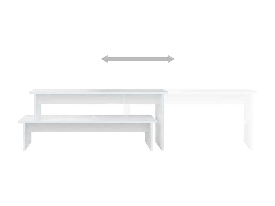 Meuble TV Blanc 180x30x43 cm Aggloméré BE38409