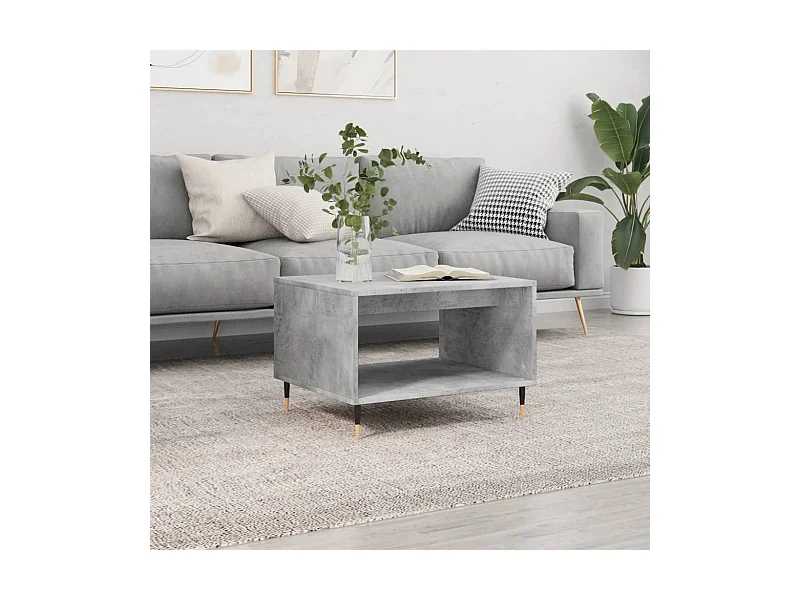 Mesa de centro 60x50x40 cm madeira processada cinza cimento PT923155