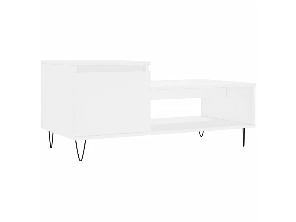 Table basse Blanc 100x50x45 cm Bois d'ingénierie OFR21415 BonneVie Meuble