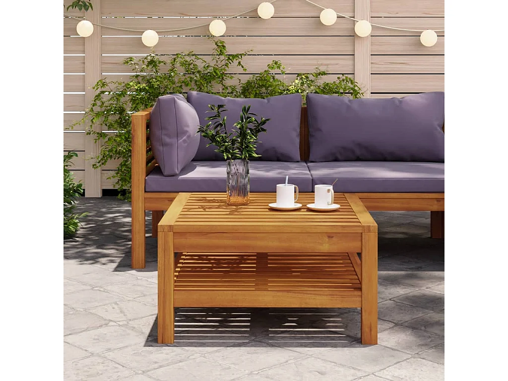 Table basse 65x65x35 cm Bois d'acacia solide OFR61871 BonneVie Meuble