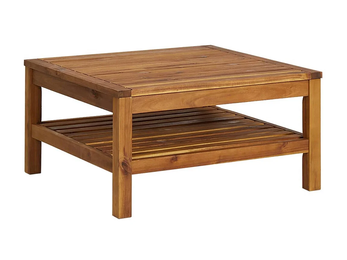 Table basse 65x65x35 cm Bois d'acacia solide OFR61871 BonneVie Meuble