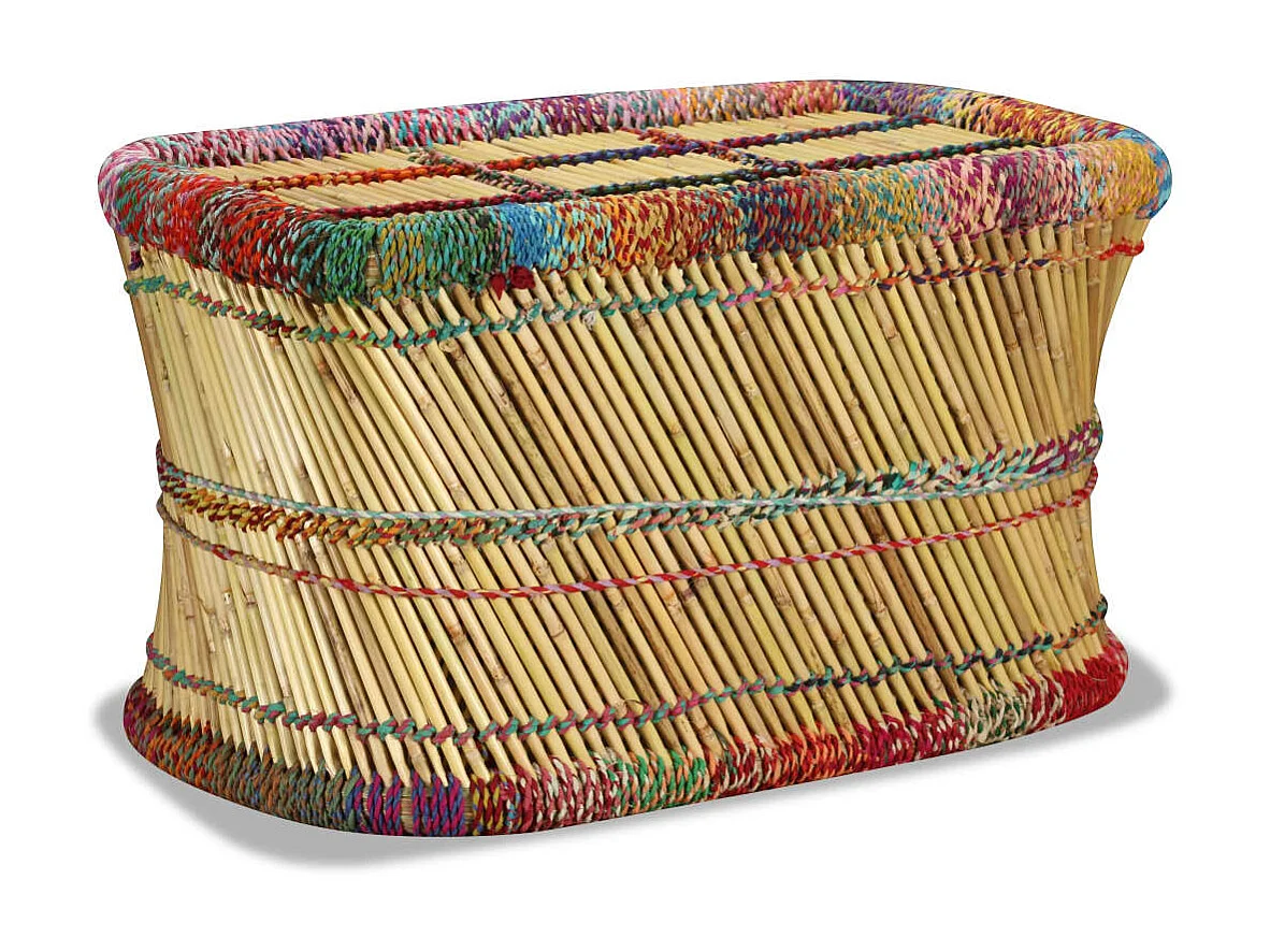 Table basse Bambou avec Détails Chindi Multicolore OFR34428 BonneVie Meuble