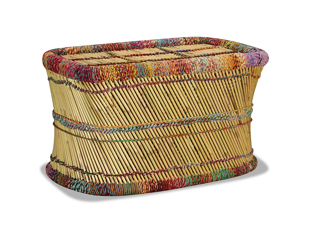 Table basse Bambou avec Détails Chindi Multicolore OFR34428 BonneVie Meuble