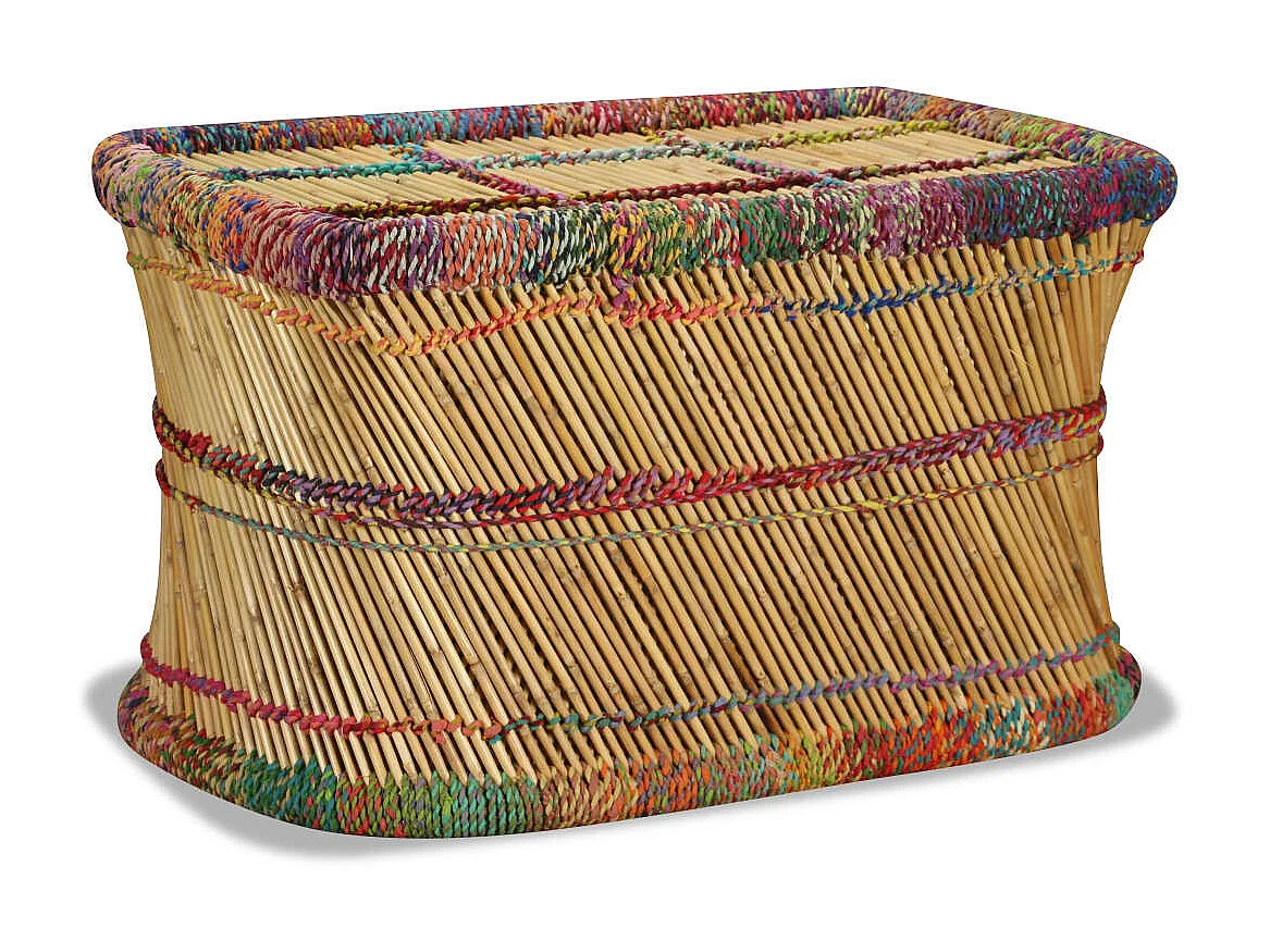 Table basse Bambou avec Détails Chindi Multicolore OFR34428 BonneVie Meuble