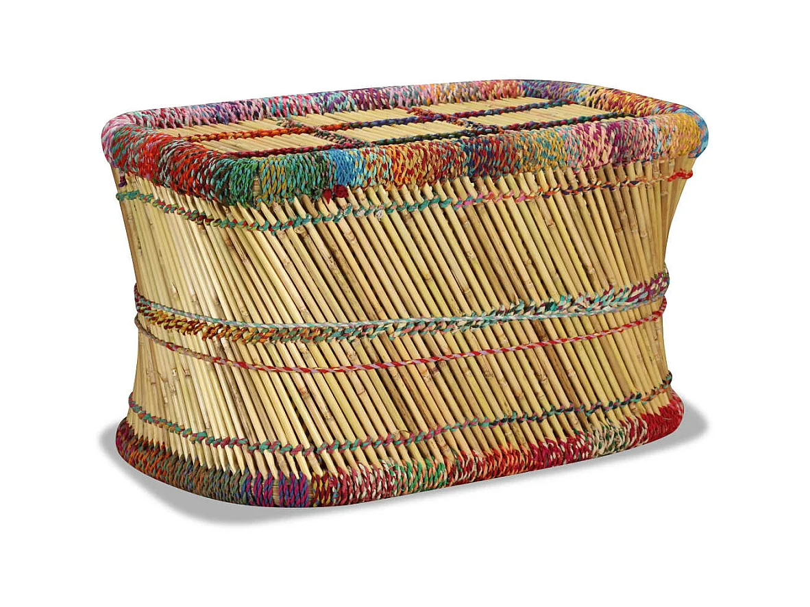 Table basse Bambou avec Détails Chindi Multicolore OFR34428 BonneVie Meuble