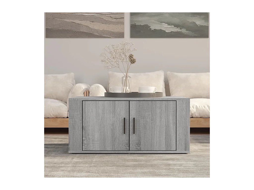 Table basse Sonoma gris 80x50x36 cm Bois d'ingénierie OFR45953 BonneVie Meuble