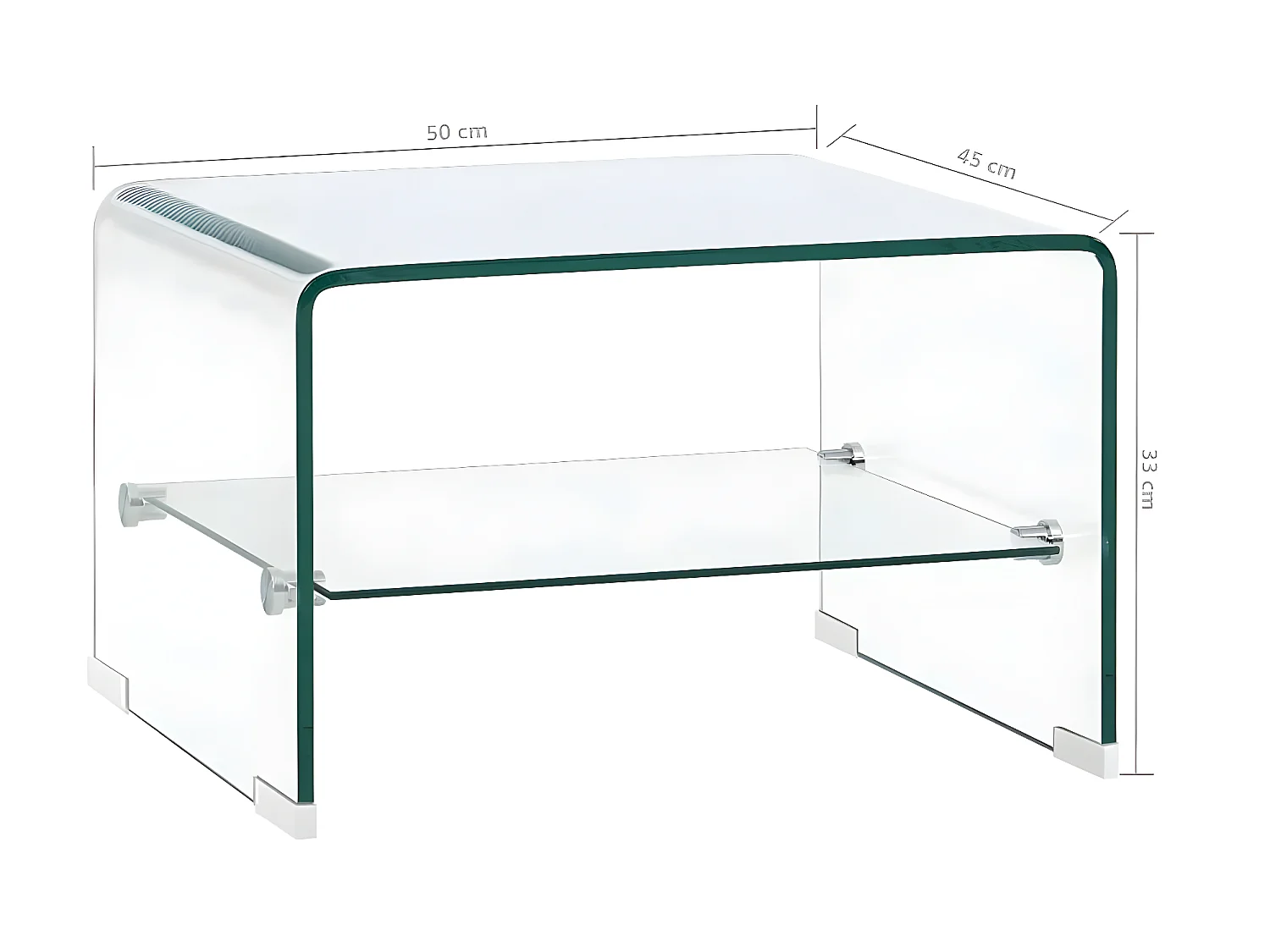 Mesa de centro 50x45x33 cm vidro temperado transparente PT132486