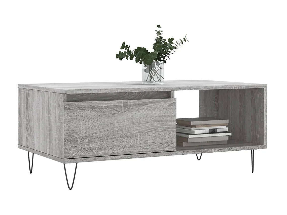 Mesa de centro 90x50x36,5 cm derivados madeira cinzento sonoma PT282541