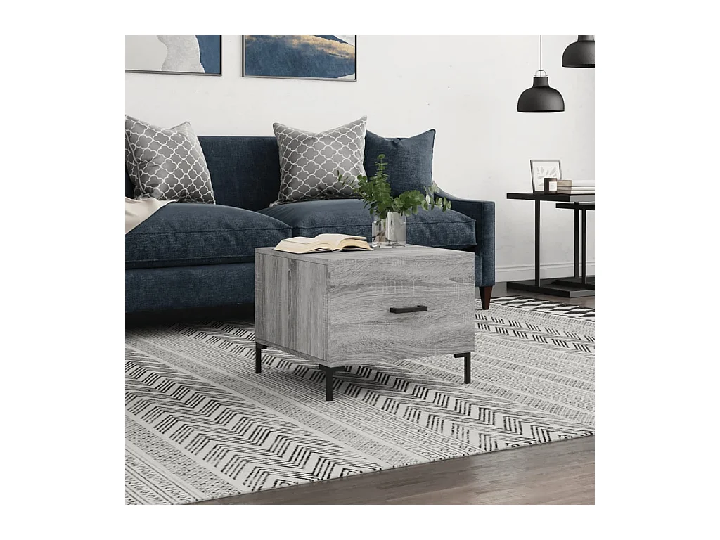 Table basse Sonoma gris 50x50x40 cm Bois d'ingénierie OFR69974 BonneVie Meuble