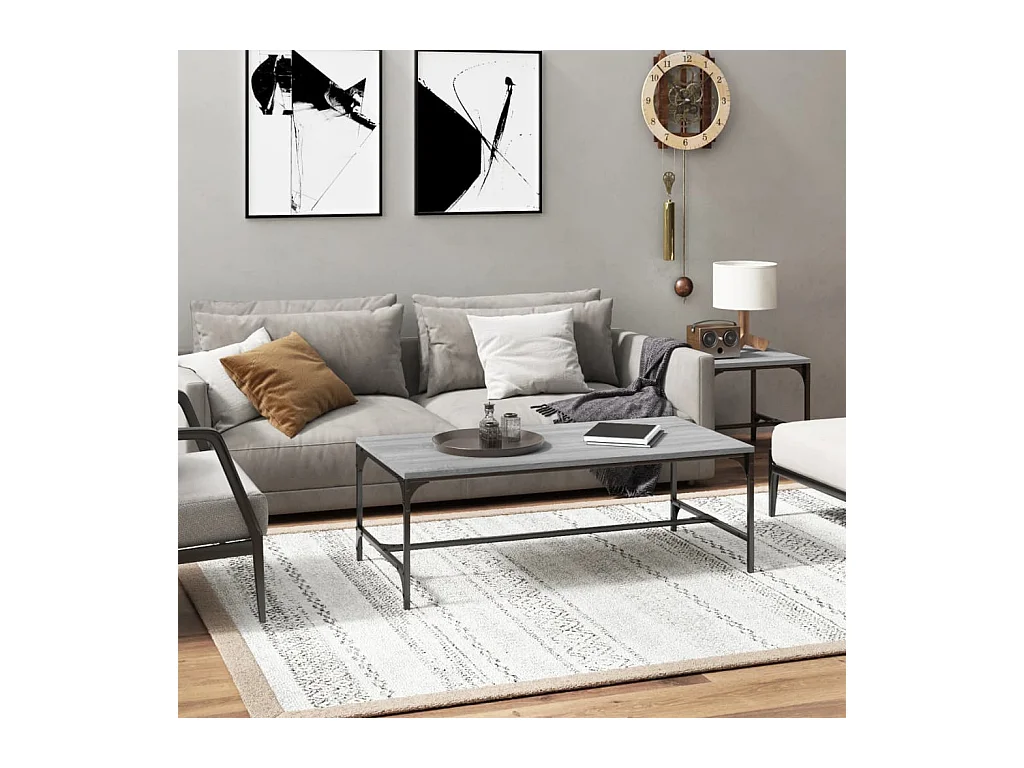 Table basse Sonoma gris 80x50x35 cm Bois d'ingénierie OFR32578 BonneVie Meuble