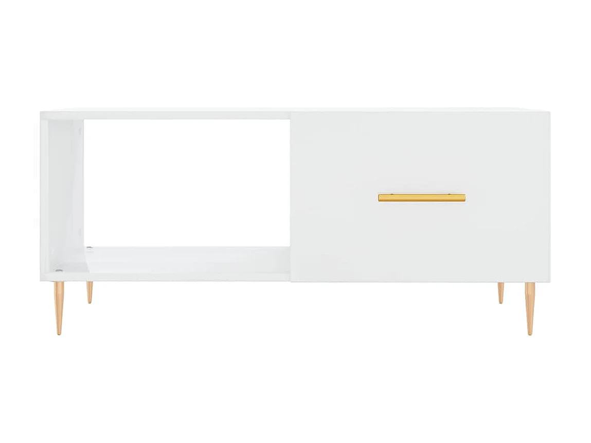 Mesa de centro madera contrachapada blanco brillo 90x50x40 cm ES96710