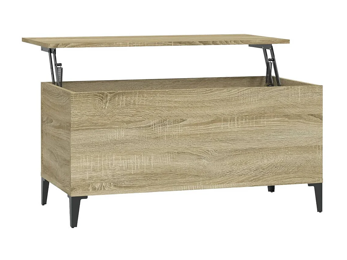 Table basse relevable Chêne sonoma 90x44,5x45 cm Bois d'ingénierie OFR19366 BonneVie Meuble