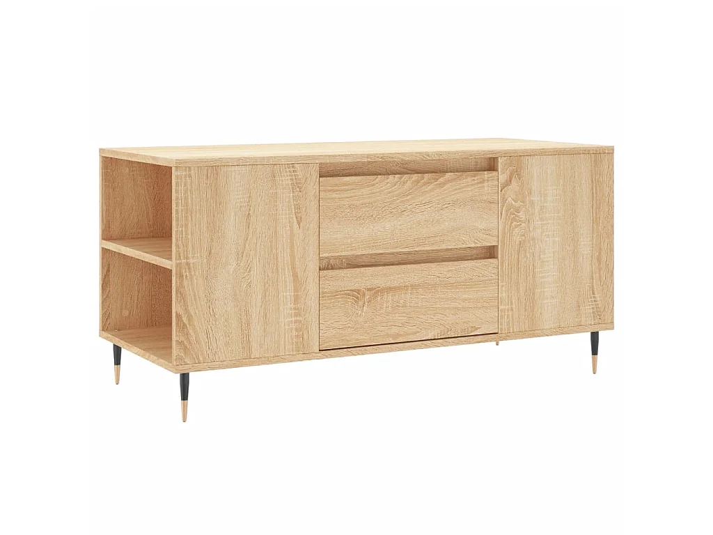 Table basse chêne sonoma 102x44,5x50 cm bois d'ingénierie OFR35287 BonneVie Meuble