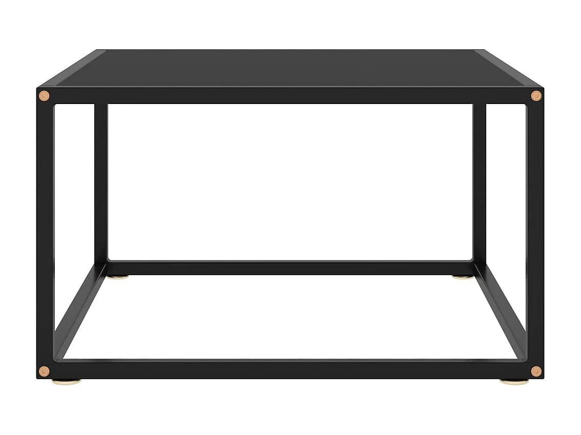 Table basse Noir avec verre noir 60x60x35 cm OFR65863 BonneVie Meuble