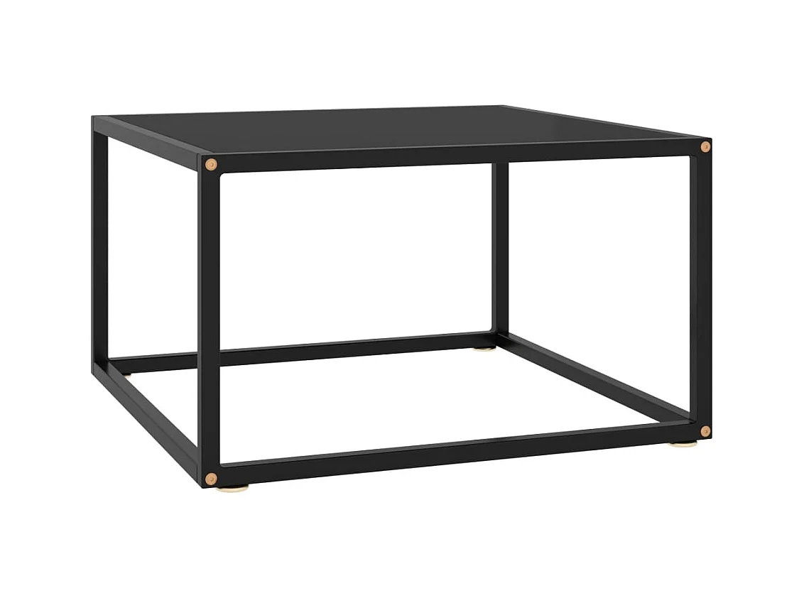 Salontafel met zwart glas 60x60x35 cm zwart NL94451