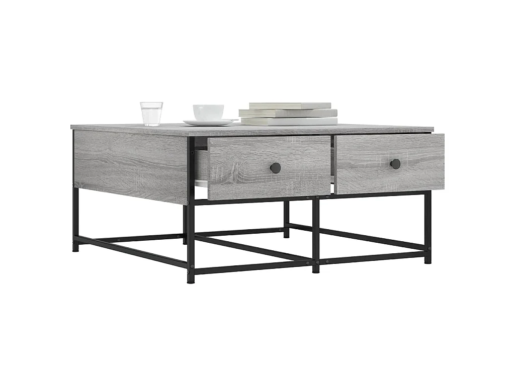 Table basse sonoma gris 80x80x40 cm bois d'ingénierie OFR23853 BonneVie Meuble