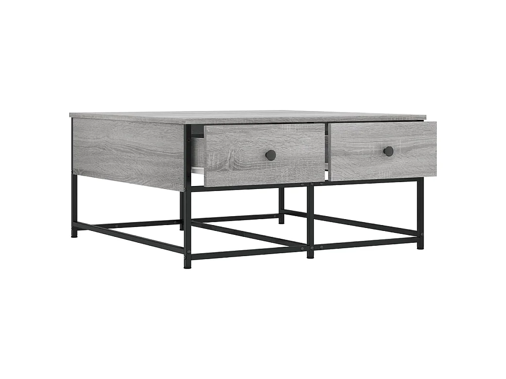 Table basse sonoma gris 80x80x40 cm bois d'ingénierie OFR23853 BonneVie Meuble