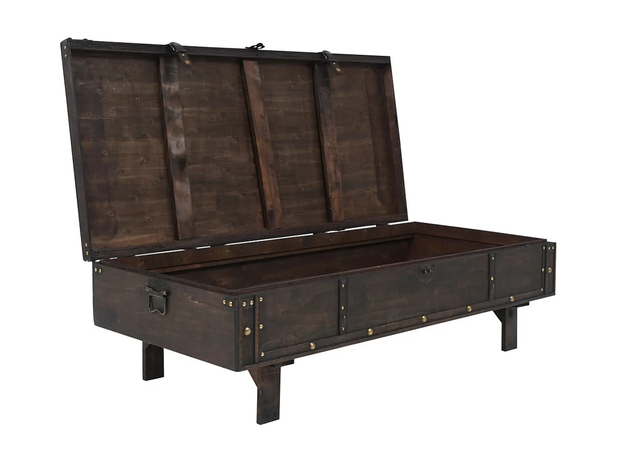 Table basse Bois massif style vintage 120 x 55 x 35 cm OFR61920 BonneVie Meuble